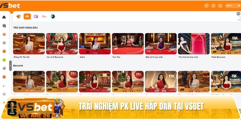 Trải nghiệm pk live hấp dẫn tại vsbet